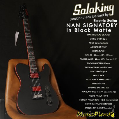 Soloking กีตาร์ไฟฟ้า Electric Guitar รุ่น NAN SIGNATORY In Black Matte