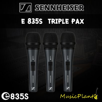 Sennheiser ไมค์โครโฟน E835-S Triple Pax (Dynamic Vocal Mic. w/switch Cardioid)