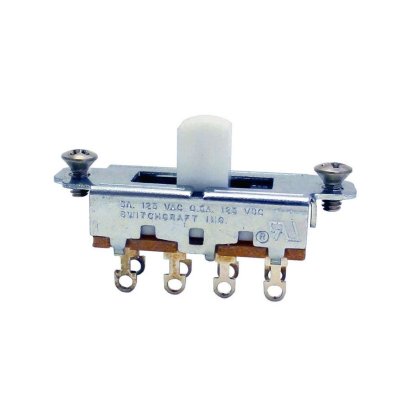 Switchcraft - On Off On Slide Switch White Knob