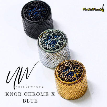 UW Guitar Knobs ลูกบิด / ปุ่มวอลลุ่ม ปุ่มโทน รุ่น Chrome X Blue