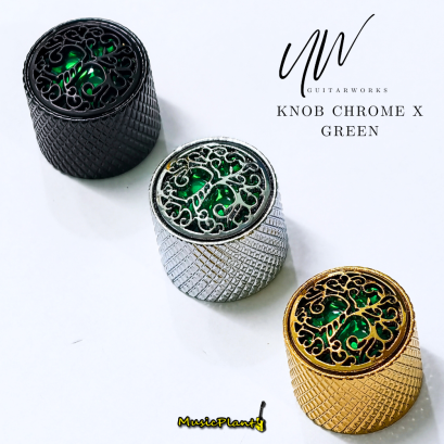 UW Guitar Knobs ลูกบิด / ปุ่มวอลลุ่ม ปุ่มโทน รุ่น Chrome X Green