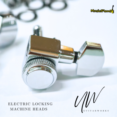UW Locking Tuning Head Machine ลูกบิดล็อคสายสำหรับกีตาร์ไฟฟ้า 6L (Chrome)