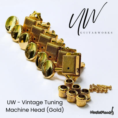 UW - Gold Vintage Tuning Machine ลูกบิดวินเทจสำหรับกีตาร์ไฟฟ้า 6L