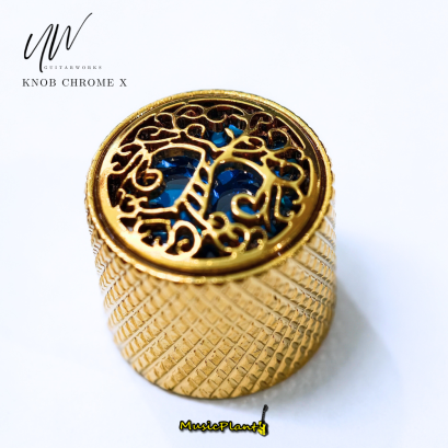 UW Guitar Knobs ลูกบิด / ปุ่มวอลลุ่ม ปุ่มโทน รุ่น Chrome X Blue