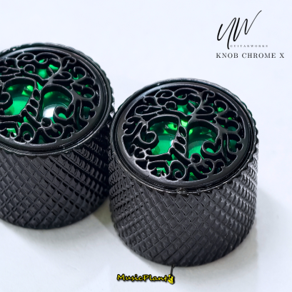 UW Guitar Knobs ลูกบิด / ปุ่มวอลลุ่ม ปุ่มโทน รุ่น Chrome X Green