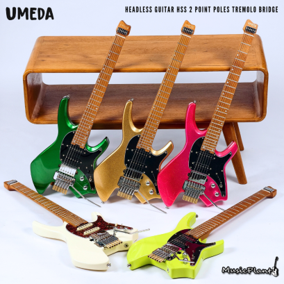Umeda - Headless Guitar HSS 2 Point Poles Tremolo Bridge (2.8 Kgs)
