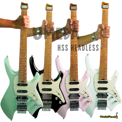 Umeda - Headless H-S-S / Coil Split / Orange Drop / Bronze Tape