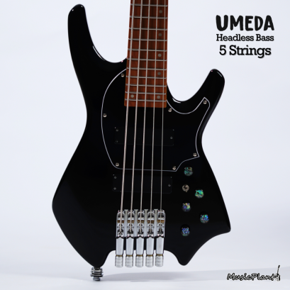Umeda - Custom All Black Active Headless Bass 5 Strings (3.6 Kgs)