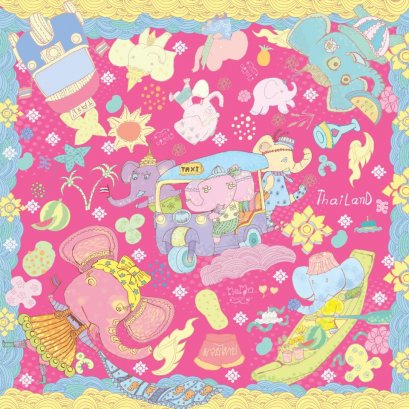 ผ้าพันคอMAMAD/ช้างไทย โทนสีชมพู