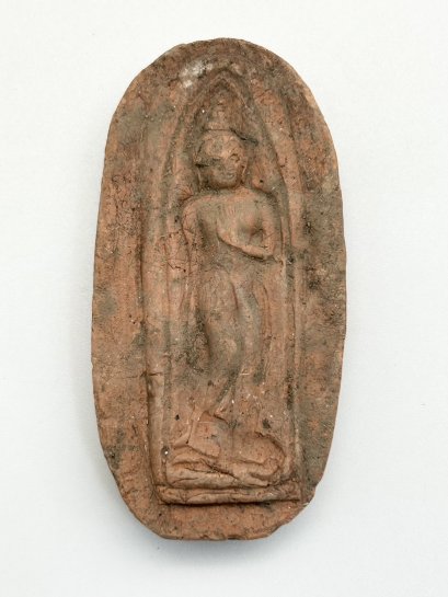 พระพิมพ์ พระพุทธรูปปางลีลา เนื้อดิน