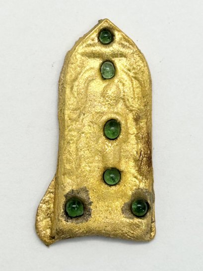 พระปางลีลา เนื้อทองดอกบวบ ประดับพลอย