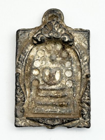 พระสมเด็จ หลังดวงราศีจักร เนื้อตะกั่วถ้ำชา