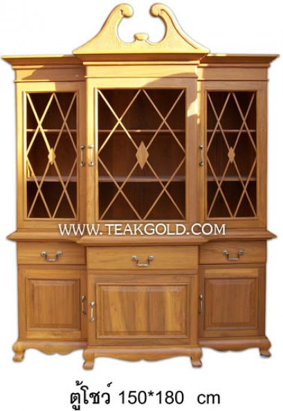 006_ตู้โชว์ไม้สักหลุยส์