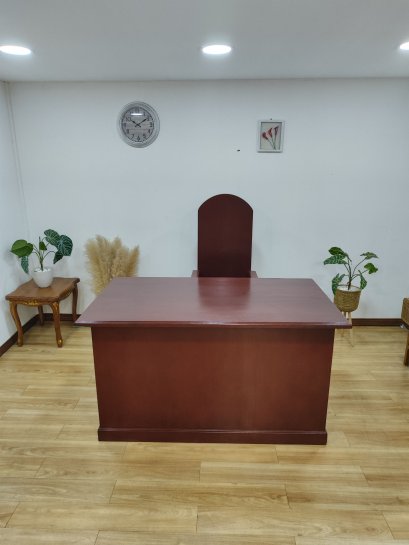 014_โต๊ะทำงานไม้สัก สีโอ๊ค งานสั่งทำ