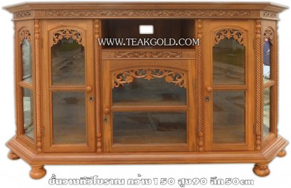 008_ชั้นวางทีวีไม้สักโบราณ