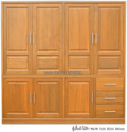 017_ตู้เสื้อผ้าไม้สักสไตล์โมเดิร์น