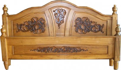 018_เตียงนอนไม้สักแบบใบบัว