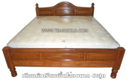 019_เตียงไม้สักแบบเรียบพื้นโล่ง