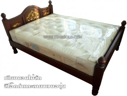 026_เตียงไม้สักแกะสลักลายองุ่น