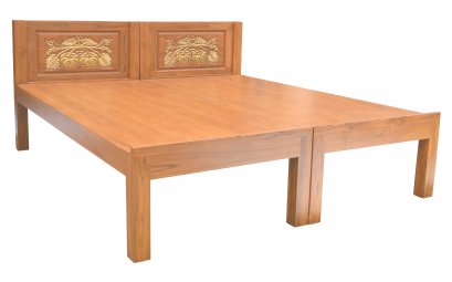 037_ตั่งเตียงนอนไม้สัก 6 ฟุตแบ่งครึ่ง