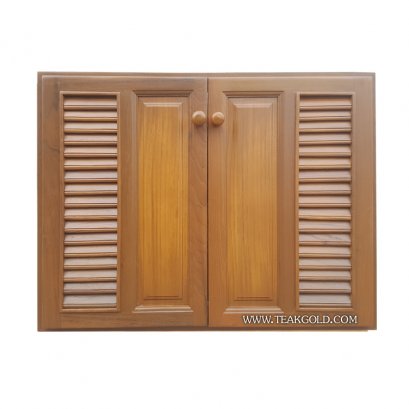 021_บานซิ้งไม้สักคู่ เกล็ด+ฟัก