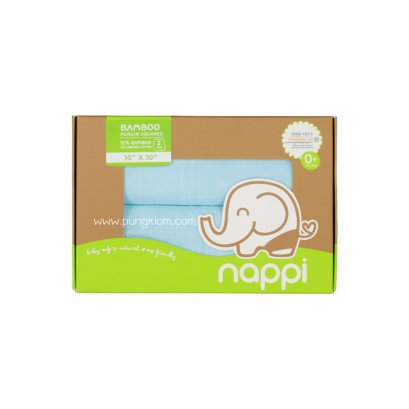 NAPPI ผ้าอ้อมสาลูใยไผ่ 30x30 นิ้ว 2 pcs.(0m+)