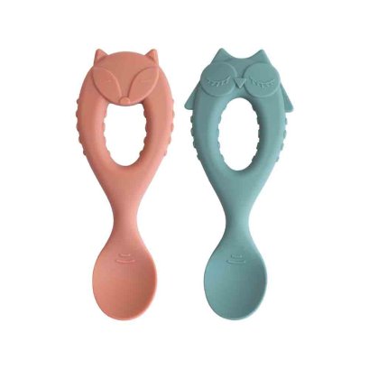 TIDY TOT ชุดช้อนซิลิโคนสำหรับเริ่มทานอาหาร Silicone Weaning Spoons Set 6m+ (2ชิ้น)