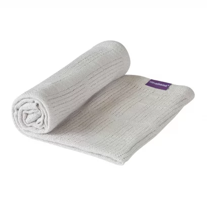 CLEVAMAMA  ผ้าห่มเซลลูล่าร์ สำหรับเด็ก ขนาด 80x100 cm. Grey (0m+)