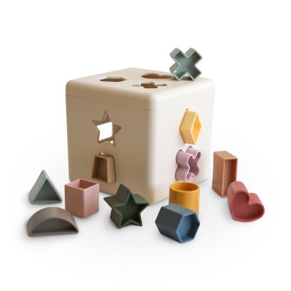 MUSHIE ของเล่นเสริมพัฒนาการ บล็อกหยอดรูปทรงฝึกทักษะ Shape Sorting Box (10m+)