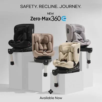 SEEC NEW ZERO MAX E คาร์ซีทหมุน 360° สำหรับเด็กแรกเกิด–12 ปี ระบบ ISO-FIX  ซัพพอร์ต3D พร้อมหลังคาบังแดด
