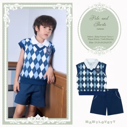 BabyLovett Villa Fontaine Collection Polo & Shorts Set No.19 ชุดเซ็ตเด็ก 2 ชิ้น พิมพ์ลาย