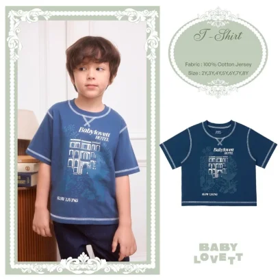 BabyLovett Villa Fontaine Collection T-Shirt เสื้อยืดเด็ก 100% Cotton Jersey สกรีนลายด้านหน้า