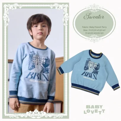 BabyLovett Villa Fontaine Collection Sweater No.20 เสื้อเด็ก Baby French Terry ตกแต่งลายสกรีน