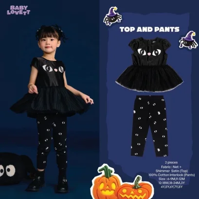 BabyLovett 06 Boo Halloween Top and Pants ชุดแฟนซีแมวดำ เสื้อและกางเกงเด็ก