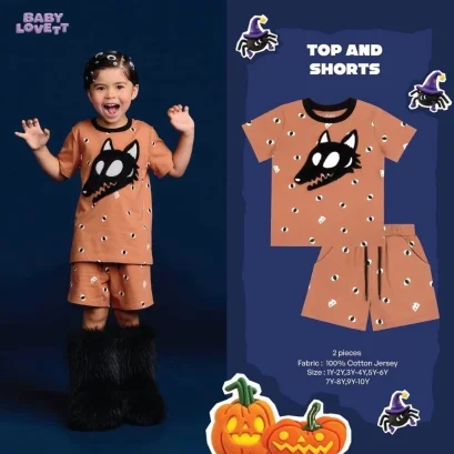 BabyLovett Boo Halloween Top and Shorts ชุดเสื้อกางเกงขาสั้นเด็ก 4 ลาย