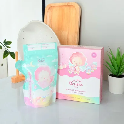 BRUSTA ถุงเก็บน้ำนมแม่นางฟ้า แสดงแถบบอกอุณหภูมิ