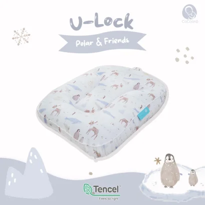 COCOONO Square U-lock ที่นอนกันกรดไหลย้อน หมอนทรง U ผ้า Tencel 0-2 ปี