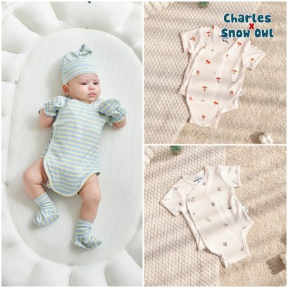 Charles x Snow Owl ชุดบอดี้สูท เสื้อป้าย สำหรับเด็ก Baby Bodysuit (0-6m)