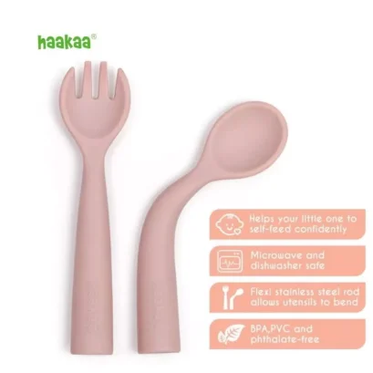 Haakaa Bendy Silicone Cutlery Set ชุดช้อนส้อมซิลิโคน