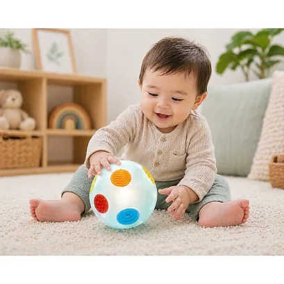 Infantino SENSO' RAINBOW BALL ลูกบอลกิจกรรมมีไฟและเสียง ของเล่นชวนคลาน สำหรับเด็ก 9 เดือนขึ้นไป