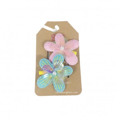 SATI กิ๊บติดผม ML.PINK &amp; GREEN FLOWERS