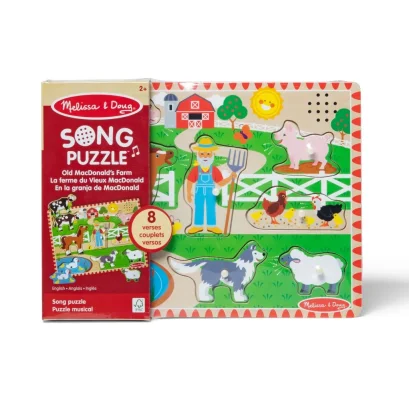 Melissa & Doug Sound Puzzle พัซเซิลมีเสียง จิ๊กซอว์ไม้มีหมุดจับ เสริมพัฒนาการ สำหรับเด็ก 2 ปีขึ้นไป