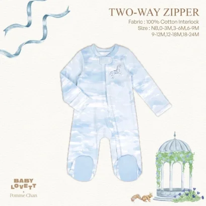 BabyLovett ชุดนอนเด็กคลุมเท้า Two-Way Zipper คอลเลกชัน x Pomme Chan