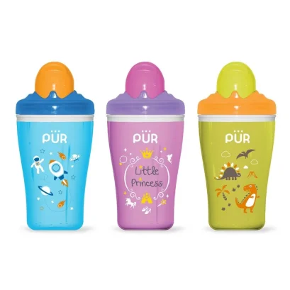 PUR แก้วเก็บอุณหภูมิพร้อมหลอดดูด Insulated Straw Cup สำหรับเด็ก 12 เดือนขึ้นไป (250ml)