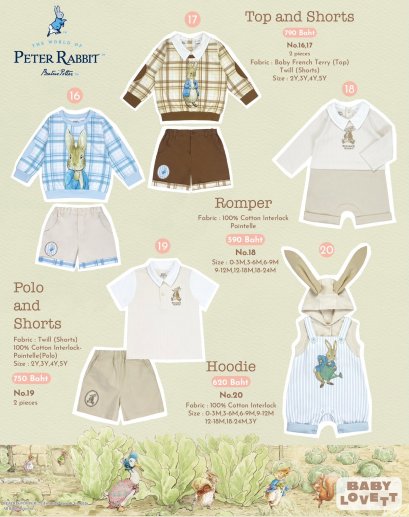 BabyLovett ชุดรอมเปอร์ ชุดเสื้อกางเกง Peter Rabbit™ ผ้านุ่มสบาย สำหรับเด็ก