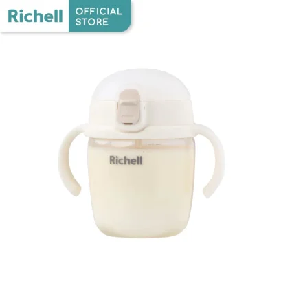 Richell PPSU Straw Training Cup Step 1 แก้วหัดดูดหลอด PPSU 260ml สำหรับเด็ก 5 เดือนขึ้นไป BPA Free
