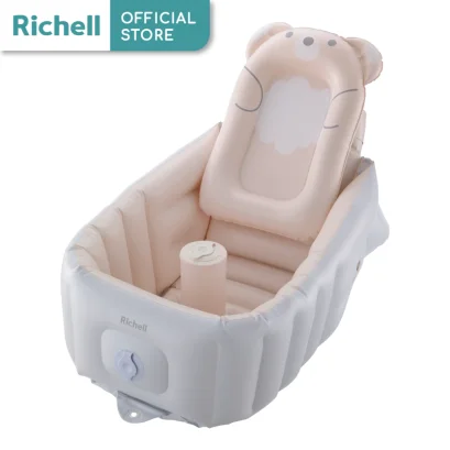 RICHELL อ่างอาบน้ำเป่าลม พร้อมที่พิงหลัง Soft Baby Bath Step u