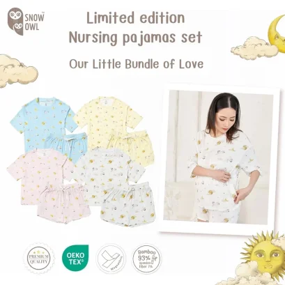 SNOW OWL ชุดให้นมคุณแม่ Nursing pajamas สัมผัสนุ่มและอ่อนโยน