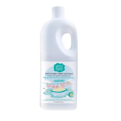 WHITE PAPEL น้ำยาปรับผ้านุ่มเด็ก ใช้ได้ทั้งผ้าขาวและผ้าสี Organic 800ml.