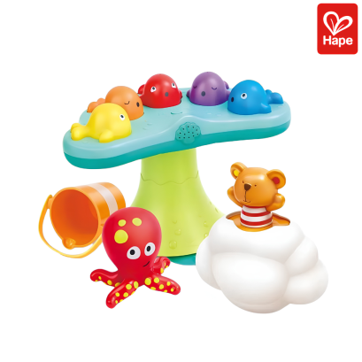 Hape  ชุดของเล่นอาบน้ำเด็ก วาฬดนตรี ฉีดน้ำ ทำฟองสบู่ เสริมพัฒนาการ 18M+